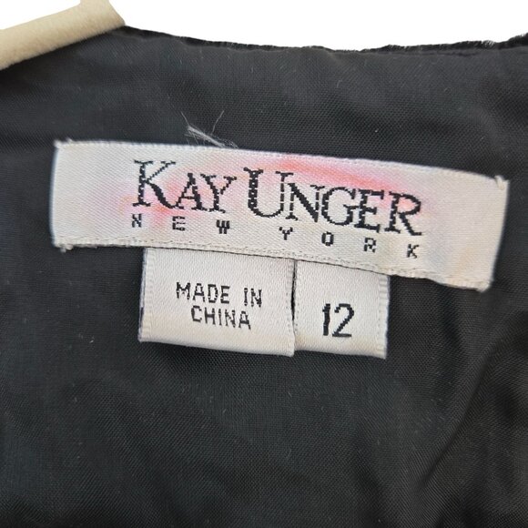 Kay Unger Silk Blend Velvet Beaded Special Occasion Top Size 12 - Picture 3 of 7